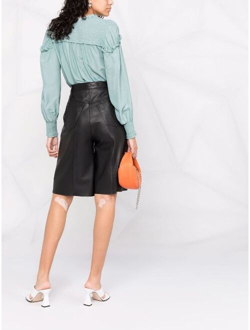 Pinko lace-tied long sleeve blouse