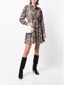 leopard-print shirt dress