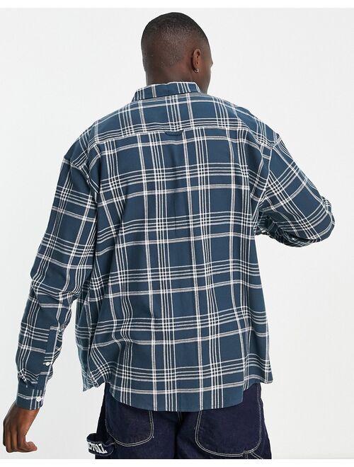 Asos Design 90s oversized checked shirt in blue