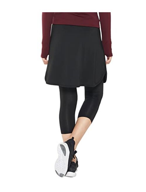 Cityoung Capri with Skirt Attached for Women Athletic Skirt with Leggings Skirt Leggings Modest Skirt Leggings for Women