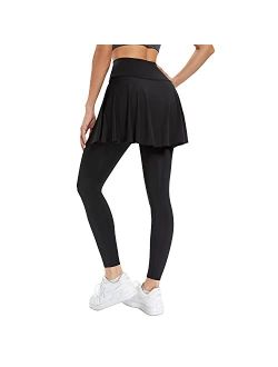 JOYSHAPER Skirted Leggings with Pockets for Women - Yoga Pants with Attached Skirt - Women's Tennis Skapri