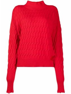 cut-out detail cable-knit jumper