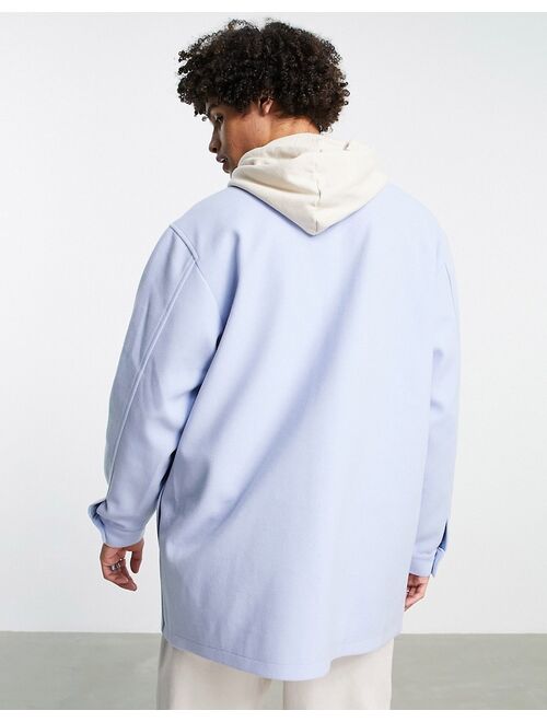 Asos Design wool look shacket in light blue