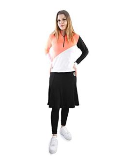 Lite Modest Activewear Lite Activewear A Line Skirts Short Circle with Attached Footless Leggings