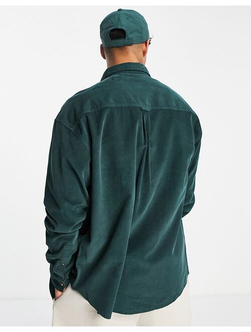 Asos Design 90s oversized cord shirt in bottle green - DGREEN