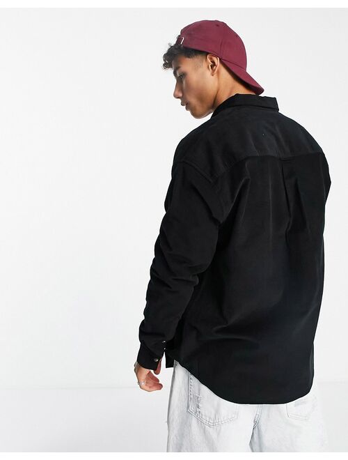Asos Design 90s oversized cord shirt in black