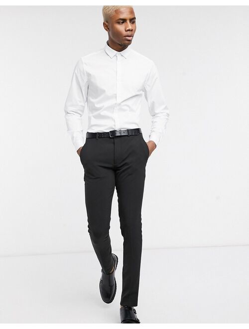 Asos Design stretch slim fit work shirt in white