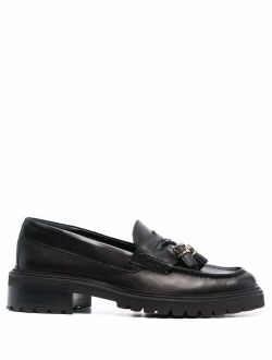 leather-tassel loafers