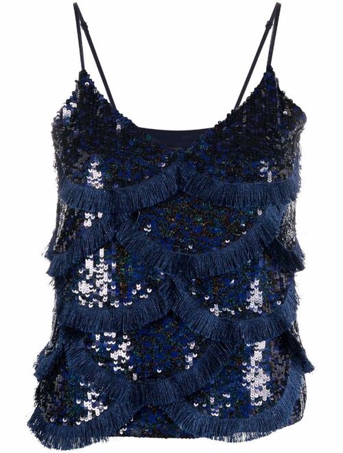 Pinko fringed sequinned camisole