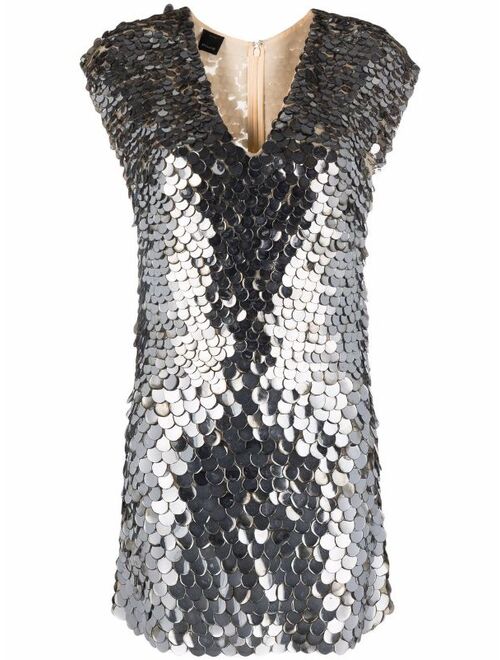 Pinko sequin-embellished sleeveless V-neck dress