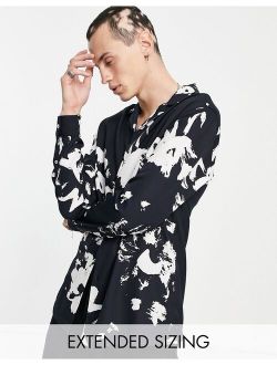 revere shirt in abstact leaf print