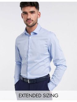 stretch slim fit work shirt in blue