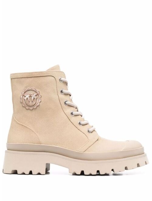 Pinko logo-patch ankle boots