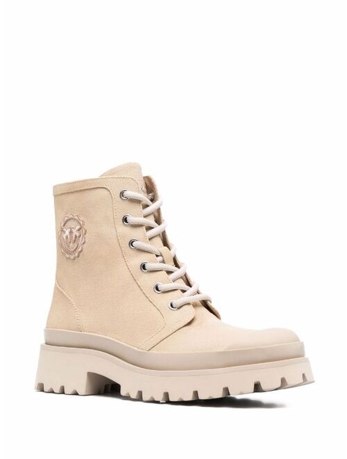 Pinko logo-patch ankle boots