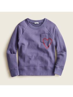 Girls' "be kind" crewneck pocket sweatshirt