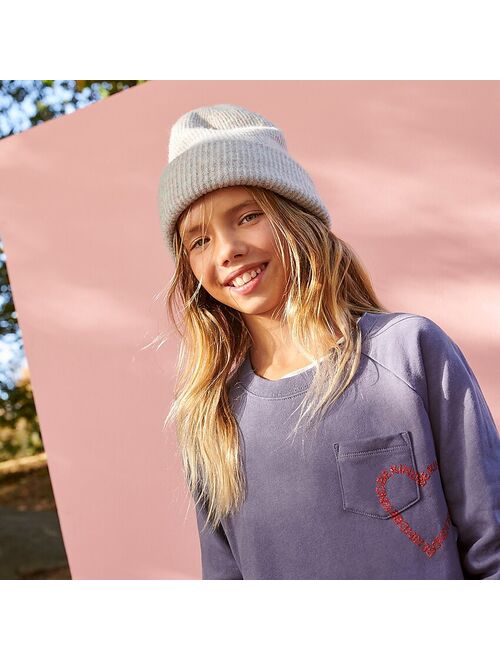 J.Crew Girls' "be kind" crewneck pocket sweatshirt
