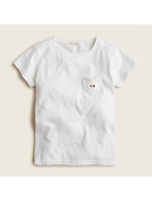 J.Crew Girls' T-shirt with heart-shaped pocket