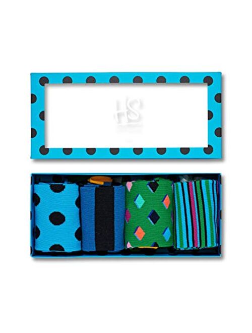 HS by Happy Socks - Fun Colorful Novelty Socks for Men & Women 4 Pack