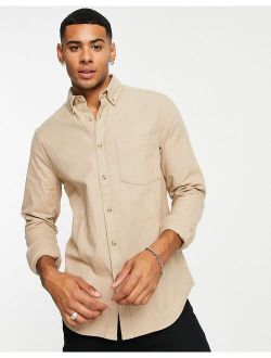 brushed oxford shirt in neutral