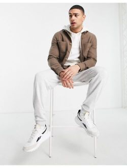 wool mix overshirt in light brown