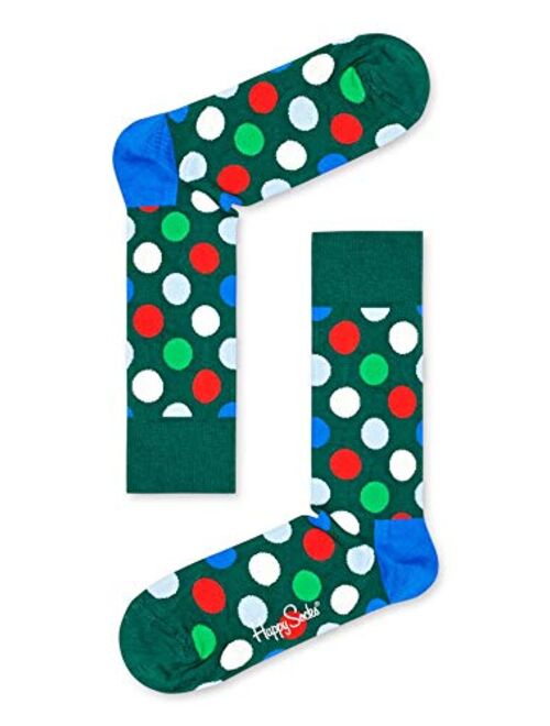 Happy Socks , Colorful Premium Cotton Socks Gift Box for Men and Women, 3 Pairs, Santa Animals Gift Box
