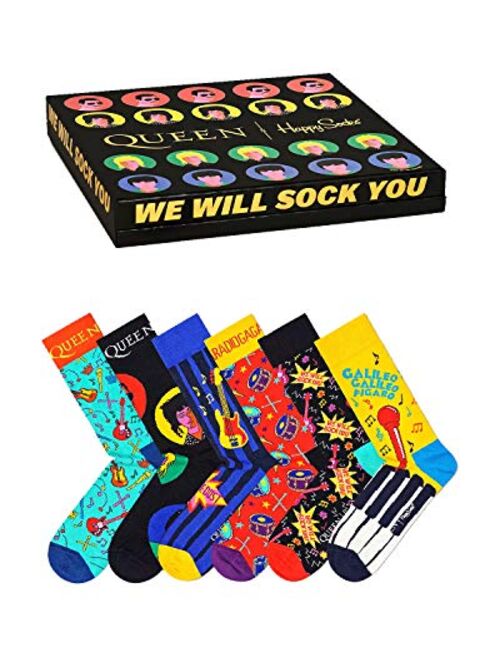 Happy Socks Queen Socks 6 Pack Gift Box for Men and Women