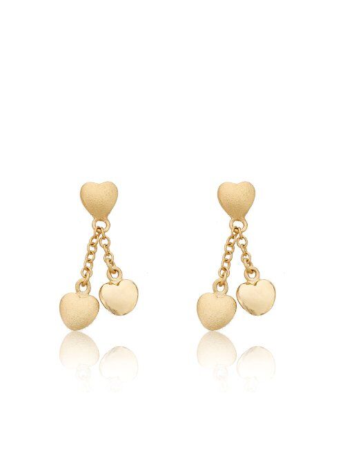 Little Miss Twin Stars Kids Earring - 14k Gold-Plated Double Dangle Earring - Surgical Steel Post For Sensitive Ears