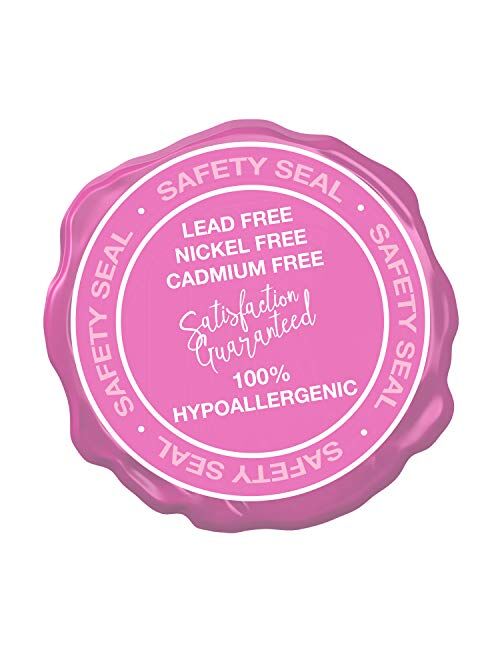 Little Miss Twin Stars Girls Earrings - 14K Gold Plated Crystal Huggy Earring - Hypoallergenic And Nickel Free For Sensitive Ears