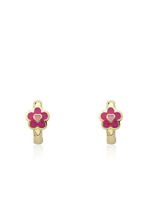 Little Miss Twin Stars Kids Earring - 14k Gold-Plated Huggy Earring - Hypoallergenic And Nickel Free For Sensitive Ears
