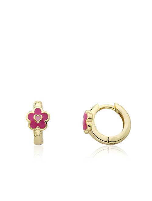 Little Miss Twin Stars Kids Earring - 14k Gold-Plated Huggy Earring - Hypoallergenic And Nickel Free For Sensitive Ears