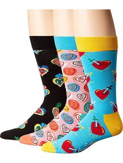 , Colorful Premium Cotton Gift Box 3 Pack Socks for Men and Women, I love You Giftbox (10-13)