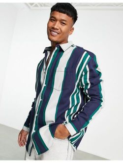 90s oversized shirt in vintage stripe