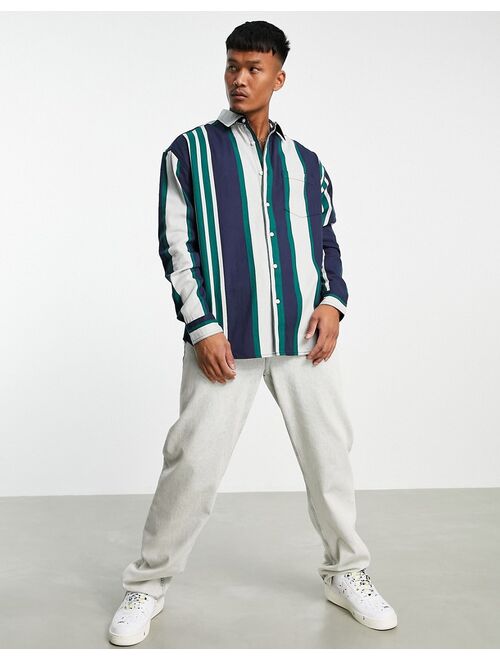 Asos Design 90s oversized shirt in vintage stripe