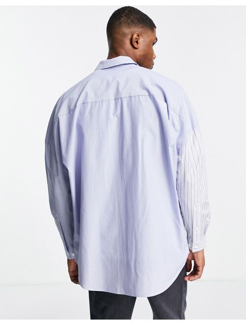 Asos Design 90s oversized shirt with patchwork spliced stripe