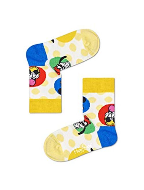 Happy Socks x Disney Kids Gift Box, 4 Pairs of Unisex Crew Socks