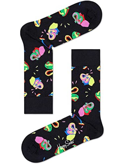 Happy Socks Unisex Clean Elephants Colorful Printed Sock