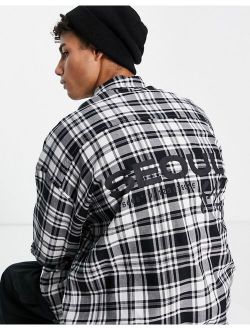 90s oversized check shirt with city back print