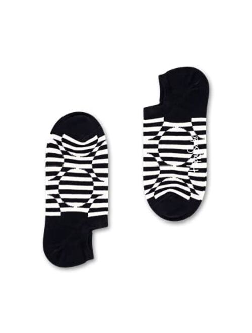 Happy Socks Womens 3-Pack Optic Dot Sneaker Liner Black/White/Grey Women's Shoe Size 9-11 One Size