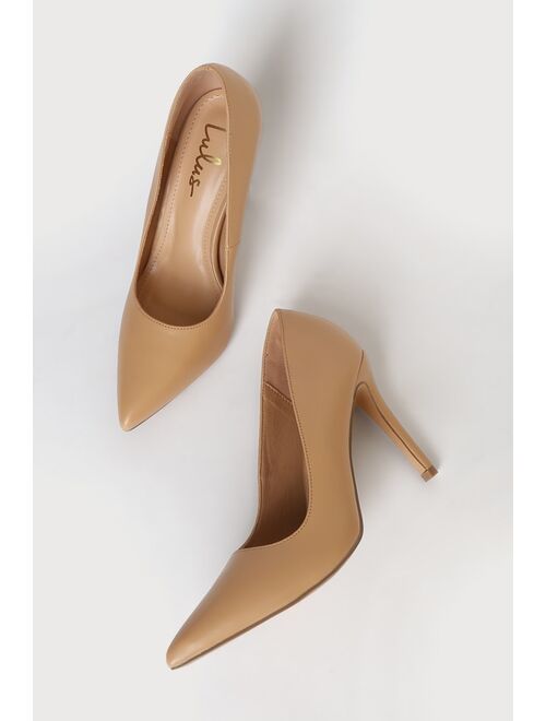 Lulus Lavanya Naked Hazelnut Pointed-Toe Pumps