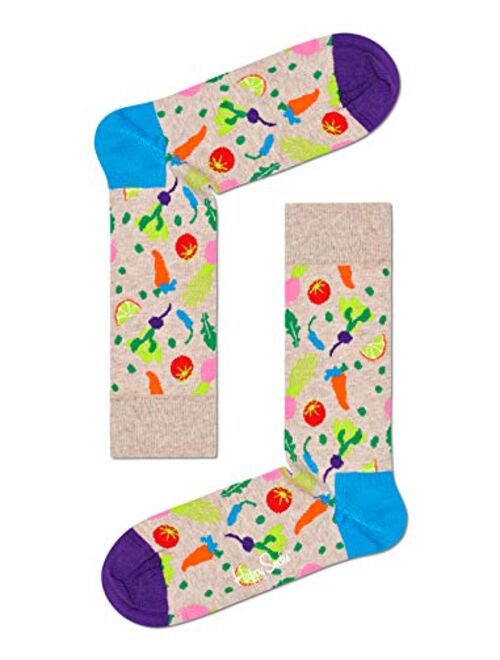 Happy Socks Unisex Printed Veggie Combed Cotton Socks