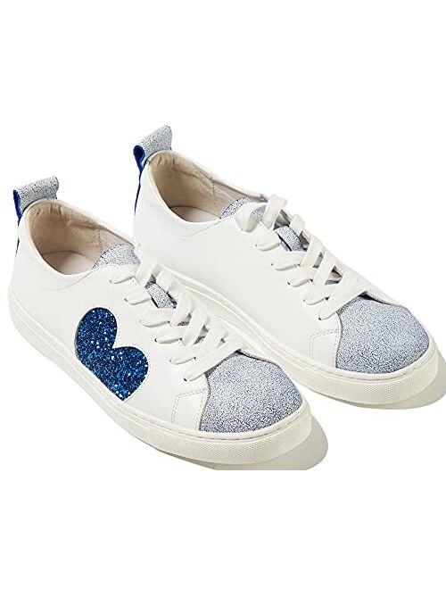 JWJ Women's Tennis Shoes Fashion Sneakers White Golden Goose dupes Skate Shoes Glitter Flats