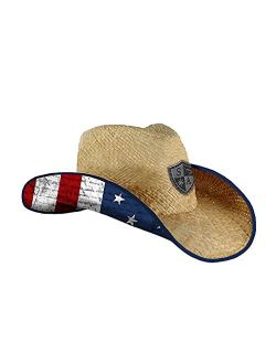 S A Co. Cowboy Under Brim Straw Hat - Cowboy Sun Hat for Men and Women - UPF 50+ UV Protection Sun Hat
