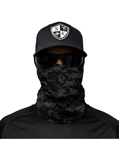 S A Store S A - 1 UV Face Shield - Multipurpose Neck Gaiter, Balaclava, Elastic Face Mask for Men and Women (Blackout Digi Camo)