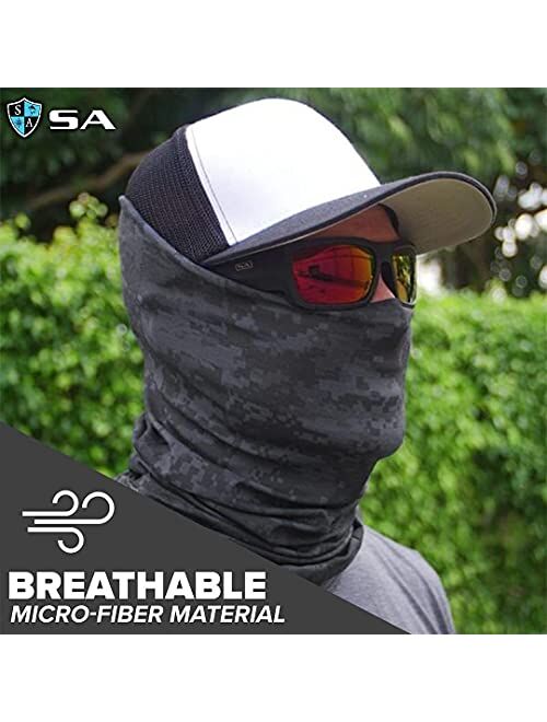 S A Store S A - 1 UV Face Shield - Multipurpose Neck Gaiter, Balaclava, Elastic Face Mask for Men and Women (Blackout Digi Camo)
