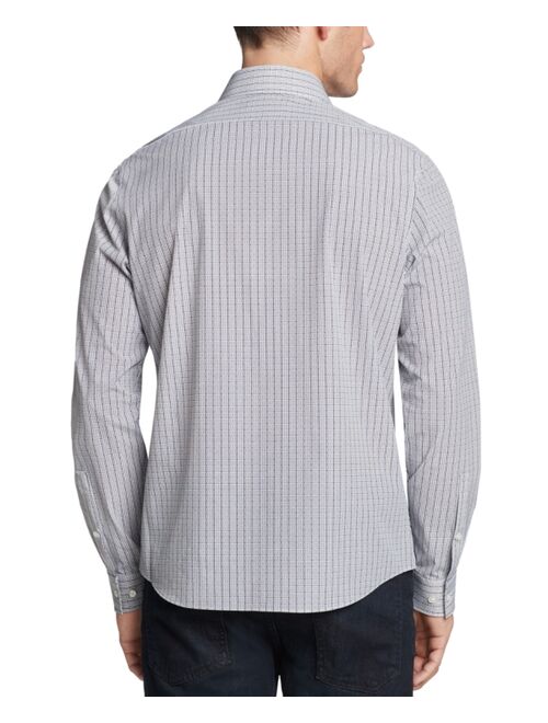 Calvin Klein Men's Slim-Fit Performance Stretch Shorter Length Geometric Print Dress Shirt