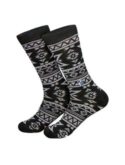 S A Aztec Blackout Crew Socks for Men & Women - Quick Drying Performance Fiber Blend with Reinforced Toe & Heel