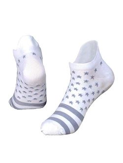 S A American Flag Ankle Socks for Men & Women - Quick Drying Performance Fiber Blend with Reinforced Toe Heel