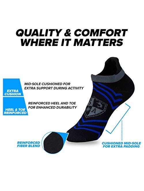 S A Store S A American Flag Ankle Socks for Men & Women - Quick Drying Performance Fiber Blend with Reinforced Toe Heel