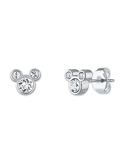 Mickey Mouse Swarovski Crystal Birthstone Earrings- April