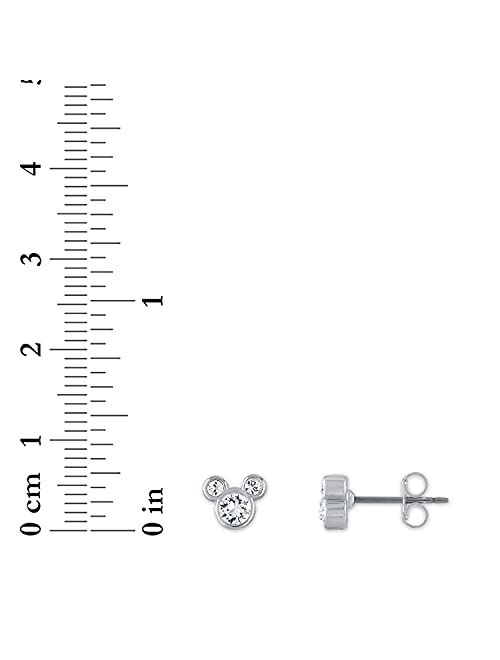Mickey Mouse Swarovski Crystal Birthstone Earrings- April